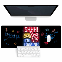 Gaming Mauspad Groß Mousepad 80x30cm, Tischunterlage Large Size mit Genähten Kanten und Anti Rutsch, Schreibtischunterlage verbessert Präzision und Geschwindigkeit für Computer(Spielelemente)