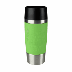 Emsa 513548 Travel Mug Classic, 360 ml, Thermobecher, Isolierbecher, hält 4h heiß/ 8h kalt, 100 Prozent dicht, auslaufsicher, Quick-Press-Verschluss, 360°-Trinköffnung, grün