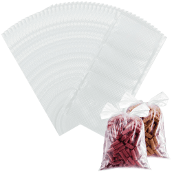Realure 100 Stück PVA Beutel Angeln, PVA Beutelen Karpfenangeln, Schnell Auflösende PVA Bags für Boilies Karpfen, Futter, Dosenmais, Fischmehl, Pellets Angeln, 50×100mm, 70×100mm