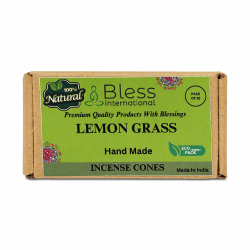 Bless International Lemon Gras Incense-Cones Handmade-Hand-Dipped Organic-Chemicals-Free for-Purification-Relaxation-Positivity-Yoga-Meditation The-Best-scents (10 Count)
