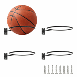 WakiHong 4 Stück Wandhalterung Ball Rack, Metall Montiert Ball Wandhalterung, Basketball Halterung Wand Mit Schrauben, Sport Ball Racks Display,Ball Rack für Basketball Rugby Volleyball Fußball