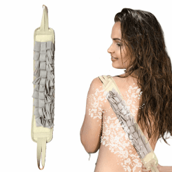 Doppelseitiger Rückenpeeling Rückenschrubber，Peeling Rückenschrubber，Rückenbürste für Dusche，Peelinghandschuh，Luffa Schwamm，Eincremehilfe für Rücken，Körperbürste，Massagebürste，Duschschwamm