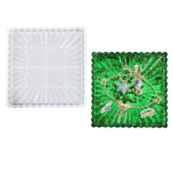 DeryArcle Epoxidharz Formen Tablett, Quadrat Harzform Untersetzer, Silikonform Plattenform Schmuck Gießform Teller Resin Tray mold für DIY Obst Ohrringe Ring Lagerung Dekoration