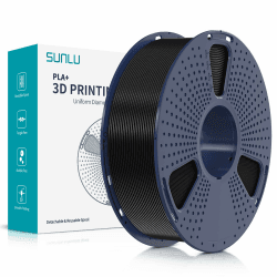 SUNLU PLA Plus 3D Drucker Filament, PLA+ Filament 1.75mm, sauber gewickeltes Filament, robustes 3D Filament, kompatibel mit 3D FDM Druckern, Maßgenauigkeit +/- 0.02 mm, 1kgSpule(2.2Pfund), Schwarz 1000g Schwarz 1KG