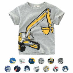 Unisex Baby T-Shirt Baumwolle Süß Karikatur Tier Muster Tops für 1-7 Jahre Alt