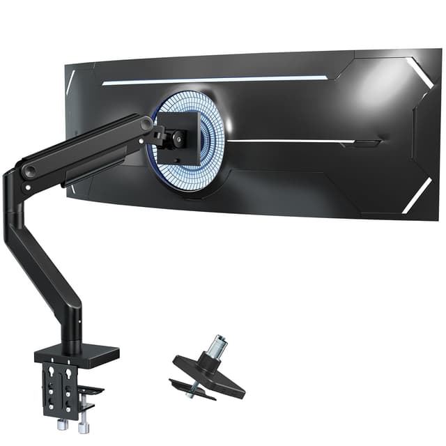 Monitor Halterung 1-Monitor für 17-49-zoll Bildschirm - Ultrawide Monitor Arm, Höhenverstellbar, Neigbar, Schwenkbare, Max Load 20KG, VESA 75/100mm, Schwarz