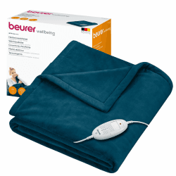Beurer HD 75 Ocean Heizdecke, kuschelig weiche Wärmezudecke, 6 Temperaturstufen, maschinenwaschbar, mit Abschaltautomatik und besonders sicher, petrol, 180 x 130 cm
