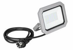 as - Schwabe SLIMLINE LED Strahler 20 W, 2000 Lumen- Neutralweiß 4000K - 2 m Kabel - Wandleuchte schwenkbar - robustes Aluminium - einfache Installation - Außenbeleuchtung wasserfest IP65, 46425