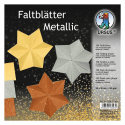 Ursus 3245199 - Faltblätter Metallic, aus Tonzeichenpapier 130 g/qm, 100 Blatt in 3 Farben, ca. 20 x 20 cm, durchgefärbt, hohe Farbbrillanz und Lichtbeständigkeit, ideal für schöne Faltfiguren