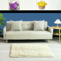 HETOOSHI Plüsch Teppich Super weicher Faux Flauschiger Samt ，Lange Haare Fell Optik Gemütliches Bettvorleger Sofa Matte ，Premium Deluxe Edition (Verdickung) (Weiß, 80 x 160 cm)