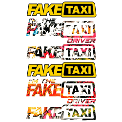 Pack Aufkleber Faketaxi Fake Taxi and I'm The Fake Taxi Driver 6 Stück für Autos oder Motorräder (Tattoo)