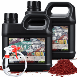 Mulchkleber - 2L Kieskleber Binder mit Applikator zum Verkleben von Steinen, Landschaftsbau, Garten - Ungiftig Gebrauchsfertig Mulch Kleber Glue für Kies, Steine, Blätter, Rinde, Gartenwegen