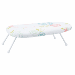Amazon Basics – Tisch-Bügelbrett mit klappbaren Beinen, 36 x 59 cm, Weiß, Geblümt