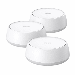 TP-Link Deco BE25 WiFi 7 Mesh WLAN(3 Pack), BE3600 Dual-Band, 2 x 2.5 Gbit/s Port für Jede Einheit, WPA3, 4 Streams, 160 MHz Kanäle, Gästenetzwerk, HomeShield, Empfohlen für Häuser mit 4-6 Zimmern