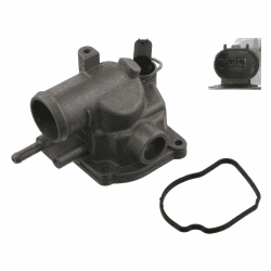 febi bilstein 37456 Thermostat mit Gehäuse, Dichtung und Temperatursensor , 1 Stück