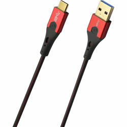 Oehlbach USB-Evolution C3 - hochwertiges 3.0 USB-A auf 3.1 USB-C Lade-und Datenkabel - schwarz/rot - 1m