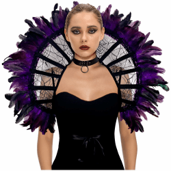 keland Viktorianisch Spitzenkragen Feder Umhang Stola Kragen Halloween Cosplay Accessoire