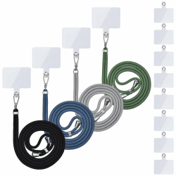 Handykette Universal, Handy Lanyard, Universelles Handy um den Hals hängend mit Pad Handy Lanyard, verstellbar und abnehmbar. (4Hellschwarz+blau+grau+grün)