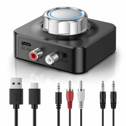 NEUTYPECHIC Bluetooth Empfänger für Stereoanlage, Bluetooth 5.0 Adapter Stereoanlage, Dual AUX Bluetooth Klinke 3.5 mm Klinke & Cinch Bluetooth Audio Receiver für Lautsprecher Verstärker und Autoradio