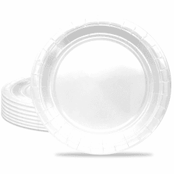 MORAINJAY 16 Stück Weiß Partyteller,7 Zoll Pappteller für Geburtstag,18CM Rund Dessertteller Weiß Partygeschirr,Tisch Dekorationen Partygeschirr für Hochzeit Garten Geburtstag Party