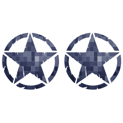 Destroyed Military Star Aufkleber US Army – Shapes Kit Pack – 2 Stück – 4x4 Offroad Auto Motorrad – verschiedene Größen 5 10 15 20 25 30 cm – Made in Italy (30 cm, Blau Geometrisch) 30 cm Blau Geometrisch