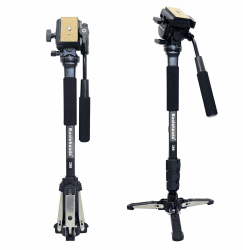 Video Einbeinstativ Kit, 148 cm Fluidkopf Einbeinstativ mit abnehmbarem Stativfuß für DSLR-Kamera. Nutzlast bis zu 3 kg