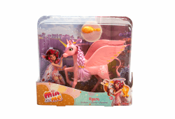 Simba 109480092 - Mia and Me Einhorn Kyara, mit beweglichen Flügeln, Haarclips und Bürste zum Frisieren, 20cm, ab 3 Jahre, Rosa