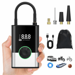 EVARYOO 6000mAh Tragbare Elektronische Luftpumpe,150PSI Fahrradpumpe Elektrisch, Akku Kabelloser Tragbarer Luftkompressor Portable Electric Air Compressor, Pumpe für Auto,Motorrad, Fahrräder, Bälle