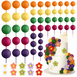Bouiexye 61 Stück Cake Topper Tortendeko Kugeln Torten Deko Schaumkugel Deko Torten Geeignet für Geburtstagsfeier Hochzeit Regenbogen Babyparty（Regenbogenfarben）
