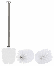 BadeStern Toilettenbürste: WC-Bürste mit Edelstahl-Stiel und 3 Aufsätzen mit Ø 7 cm, weiß (Toilettenbürste 7 cm Durchmesser, WC Bürste 7 Durchmesser, Ersatzbürstenkopf)
