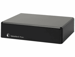 Pro-Ject Optical Box E Phono, Phono Vorverstärker mit A/D Konverter & Line In/Out (Schwarz)