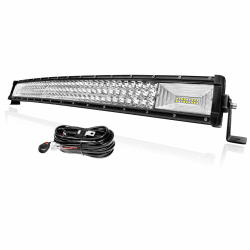 PICAA Led Lightbar 32 Zoll 405W Gewolbt Led Arbeitsscheinwerfer Lichtbalken 12V Mit Kabelbaum, Led Zusatzscheinwerfer Bar für SUV Offroad 4x4 Auto ATV Traktor