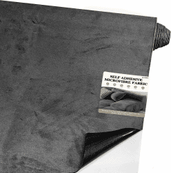 Mikrofaserstoff Selbstklebend für Cockpit,Wildleder Optik Kunstleder,Kunstleder Wildleder Optik Stretch Dehnbar Stoff Velours (Schwarz grau, 150 * 40cm)