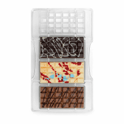 Decora 0050145 SCHOKOLADENFORM Klassische TAFEL 4CAV 85X42X10HMM 200X120X22HMM, Polycarbonate, Hell
