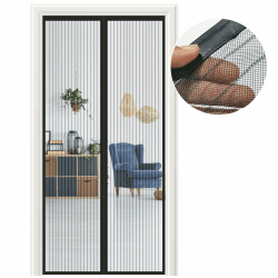 Meet Beauty Fliegengitter Balkontür 110x200cm | Magnet Fliegengitter Tür Ohne Bohren | Schwarzes Insektenschutzgitter für Tür & Balkon, Schützt vor Fliegen, Mücken & Insekten 110x200cm Schwarz