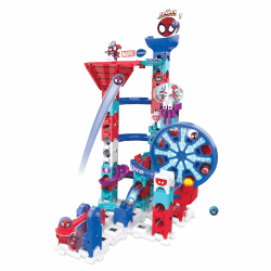 VTech Marble Rush - Spidey Super Spin Challenge SP300 E – Interaktive Murmelbahn mit spannenden Bahnelementen, verschiedenen Aufbaumöglichkeiten und Wegführungen – Für Kinder von 4-12 Jahren