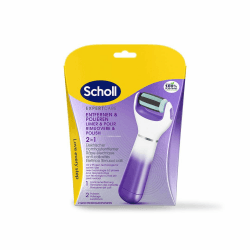 Scholl Expert Care 2-in-1 File & Smooth elektrischer Hornhautentferner, Hornhaut Entfernung für seidig weiche Füße, elektrisch Lila