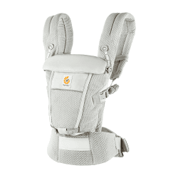 Ergobaby Adapt Babytrage für Neugeborene ab Geburt, 3-Positionen SoftFlex Mesh Ergonomische Babybauchtrage Rückentrage Baby-Tragetasche, Pearl Grey