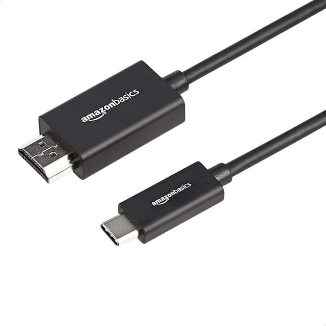 Amazon Basics – Hochwertiges Adapterkabel, Aluminium, USB-C (Quelle) auf HDMI (Display), Thunderbolt-3-kompatibel, 4K bei 60 Hz, 0.9 m, schwarz
