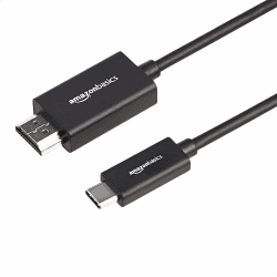 Amazon Basics – Hochwertiges Adapterkabel, Aluminium, USB-C (Quelle) auf HDMI (Display), Thunderbolt-3-kompatibel, 4K bei 60 Hz, 0.9 m, schwarz