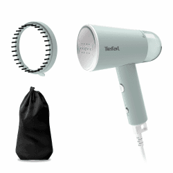 Tefal Origin Travel Dampfbürste, 1200 W, klappbar, einsatzbereit in 25 Sekunden, 20 g/Minute, Dampfglätter Reise, 70 ml Wassertank, Steamer inklusive Zubehör, Weiß/Eukalyptus, DT1034