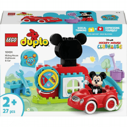 LEGO DUPLO - Disney Mickys Clubhaus und Auto - Lernspielzeug für Vorschulkinder - Bauset mit 2 Minifiguren, inkl. Micky Maus und Computer Toodles - Geschenkidee für Jungen & Mädchen ab 2 Jahren 10454