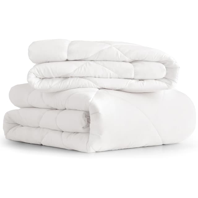 CozyLux Bettdecke 140x200 4 Jahreszeiten 2 teilig - inklusive Ganzjahresdecke 140x200cm 300gsm + Sommerdecke 140 x 200 150gsm, 2 zusammengeknöpften Steppdecke für Vierjahreszeiten/Sommer/Winter Weiss
