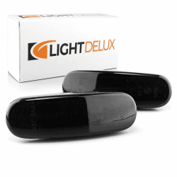 LIGHTDELUX 2 x LED Blinker Seitenblinker Blinkleuchte links rechts mit E4-Prüfzeichen Black Vision V-174408