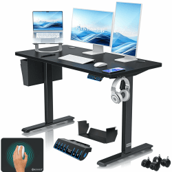 KESSER® Höhenverstellbarer Schreibtisch elektrisch 120cm x 60cm | Ergonomisch Steh-Sitz Schreibtisch | 3-Funktions-Memory Steuerung | Inkl. 360° Rollen & USB-Ladeanschluss Computertisch für Homeoffice