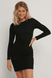 NA-KD Basic Rib-Mid-Kleid 25% Rabatt