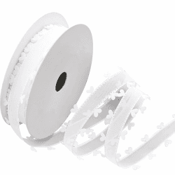 40mm x 18m Herzen Organzaband, Breite mit Webkante Organzaband Chiffon Chiffonband Durchsichtig Schleifenband für Auto Hochzeit Deko Tischdeko Zimmerdeko (Weiß)