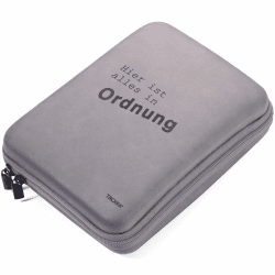 TROIKA ALLES IN ORDNUNG - CBO10/GB - Organizer-Etui mit Reißverschluss - 3 Innenfächer - 6 Elastikband-Schlaufen - Trennwand(innen) - Kunstleder/Samt - grau/schwarz - TROIKA-Original