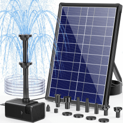 Biling 8W Solar Springbrunnen für außen mit 3600 mAh Batterie Solar Teichpumpe mit Filter Solar Brunnenpumpen mit Akku, Solar Wasserpumpe Schwimmende Fontäne für brunnen draussen miniteich
