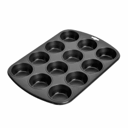 ORIGINAL KAISER Creativ Muffin-Backform, Legierter Stahl, schwarz, 38 x 27 x 3 cm